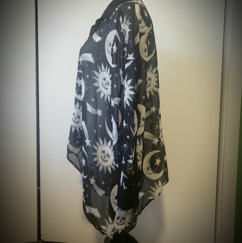 Killstar Sun Moon Sheer Flow Blouse S - Picture 2 of 4